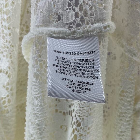 Joie Cream Floral Lace Overlay Mini Dress With Shell With Small - Picture 4 of 4